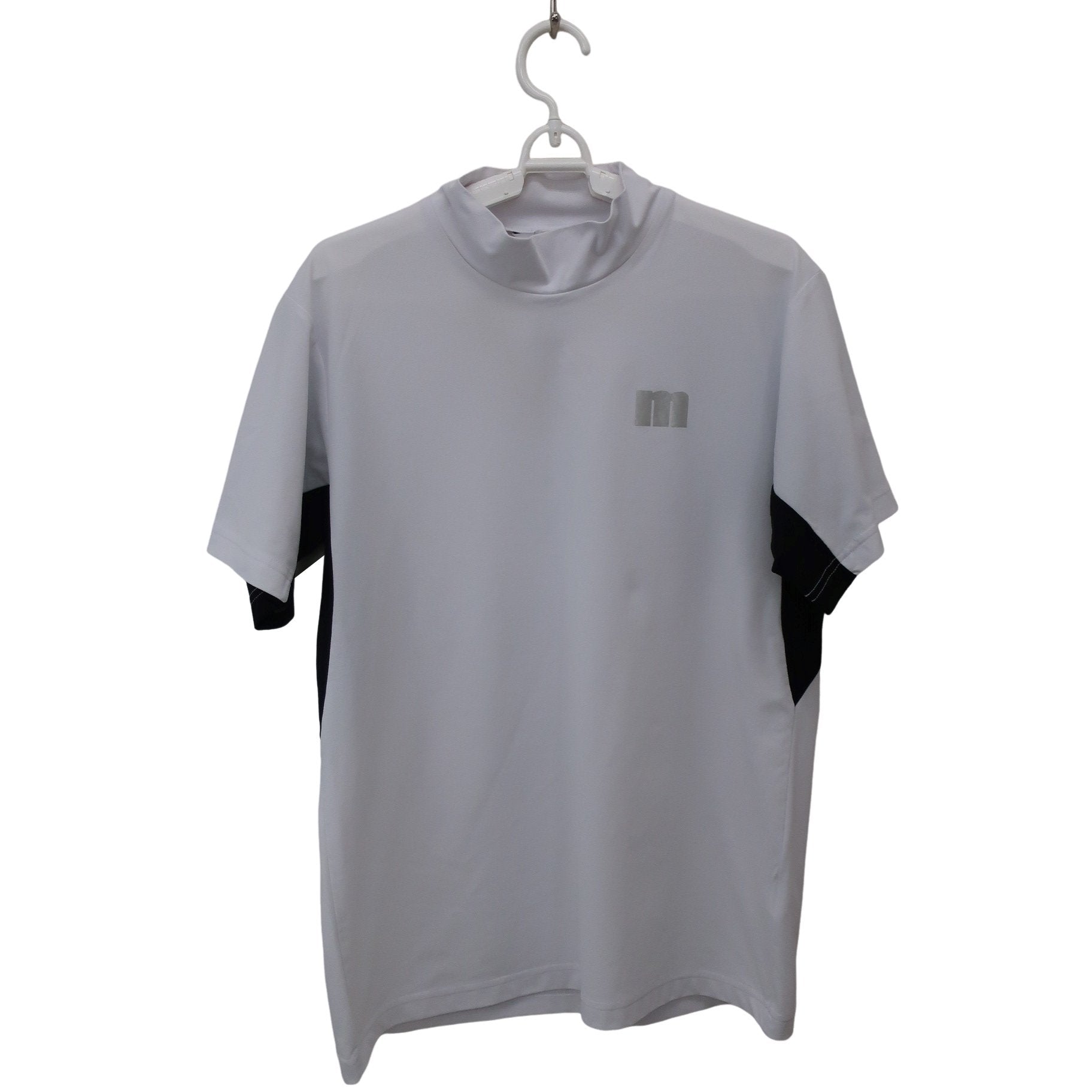 Munsingwear(マンシングウェア) 半袖モックネックシャツ 白黒 メンズ L A