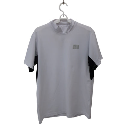 Munsingwear(マンシングウェア) 半袖モックネックシャツ 白黒 メンズ L A