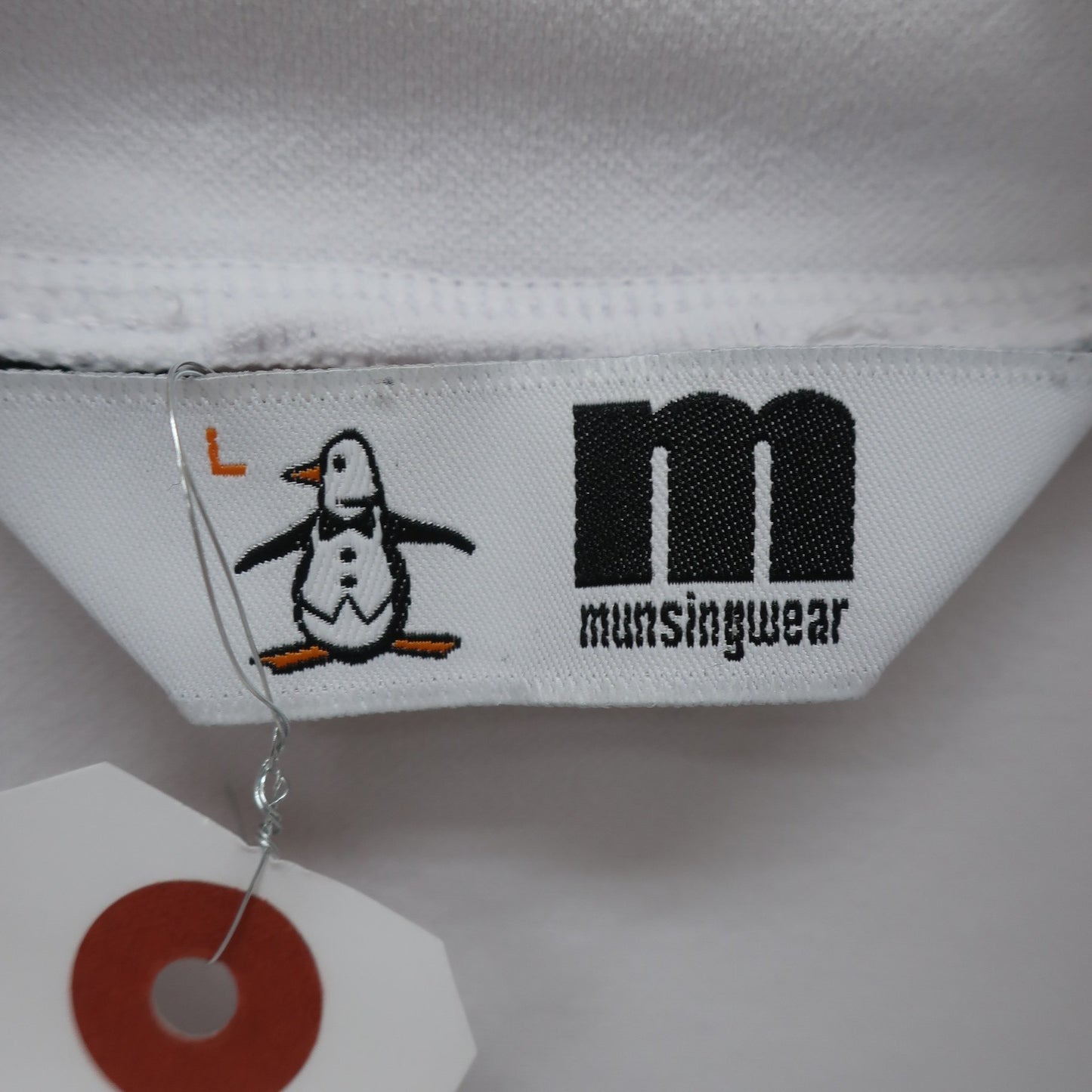 Munsingwear(マンシングウェア) 半袖モックネックシャツ 白黒 メンズ L A