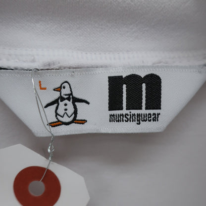 Munsingwear(マンシングウェア) 半袖モックネックシャツ 白黒 メンズ L A