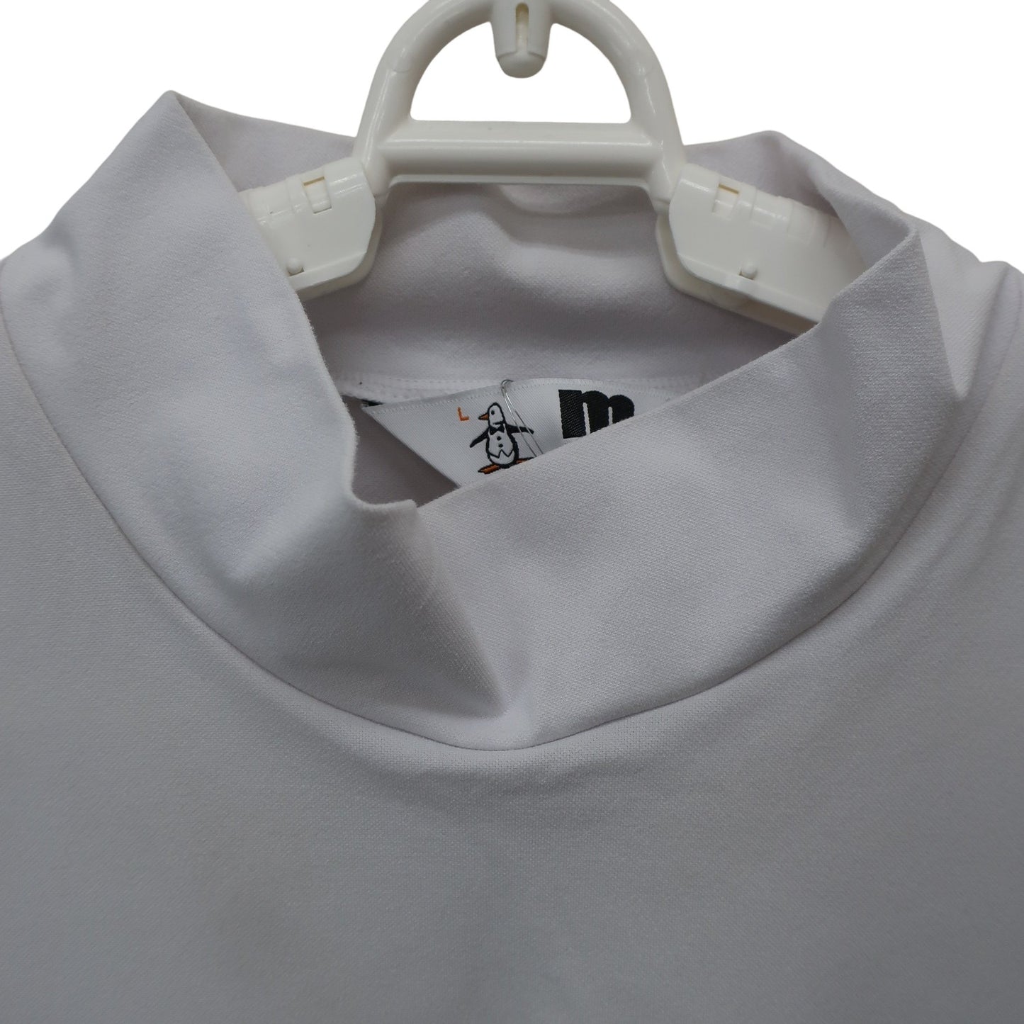 Munsingwear(マンシングウェア) 半袖モックネックシャツ 白黒 メンズ L A