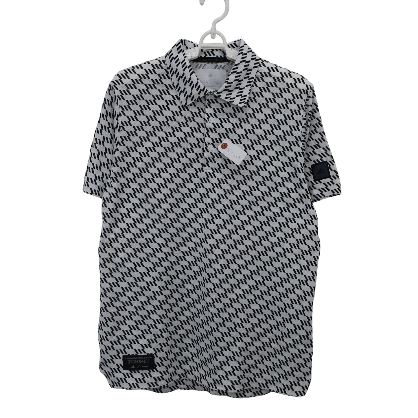 adidas(アディダス) ポロシャツ 白黒総柄 メンズ M A