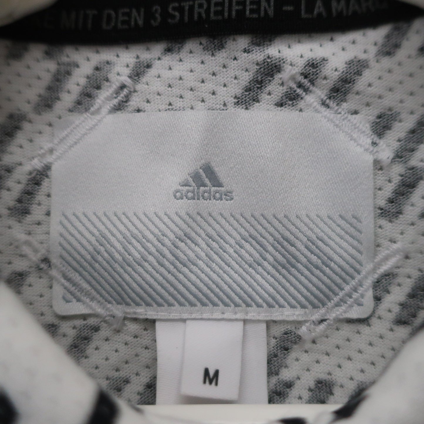 adidas(アディダス) ポロシャツ 白黒総柄 メンズ M A