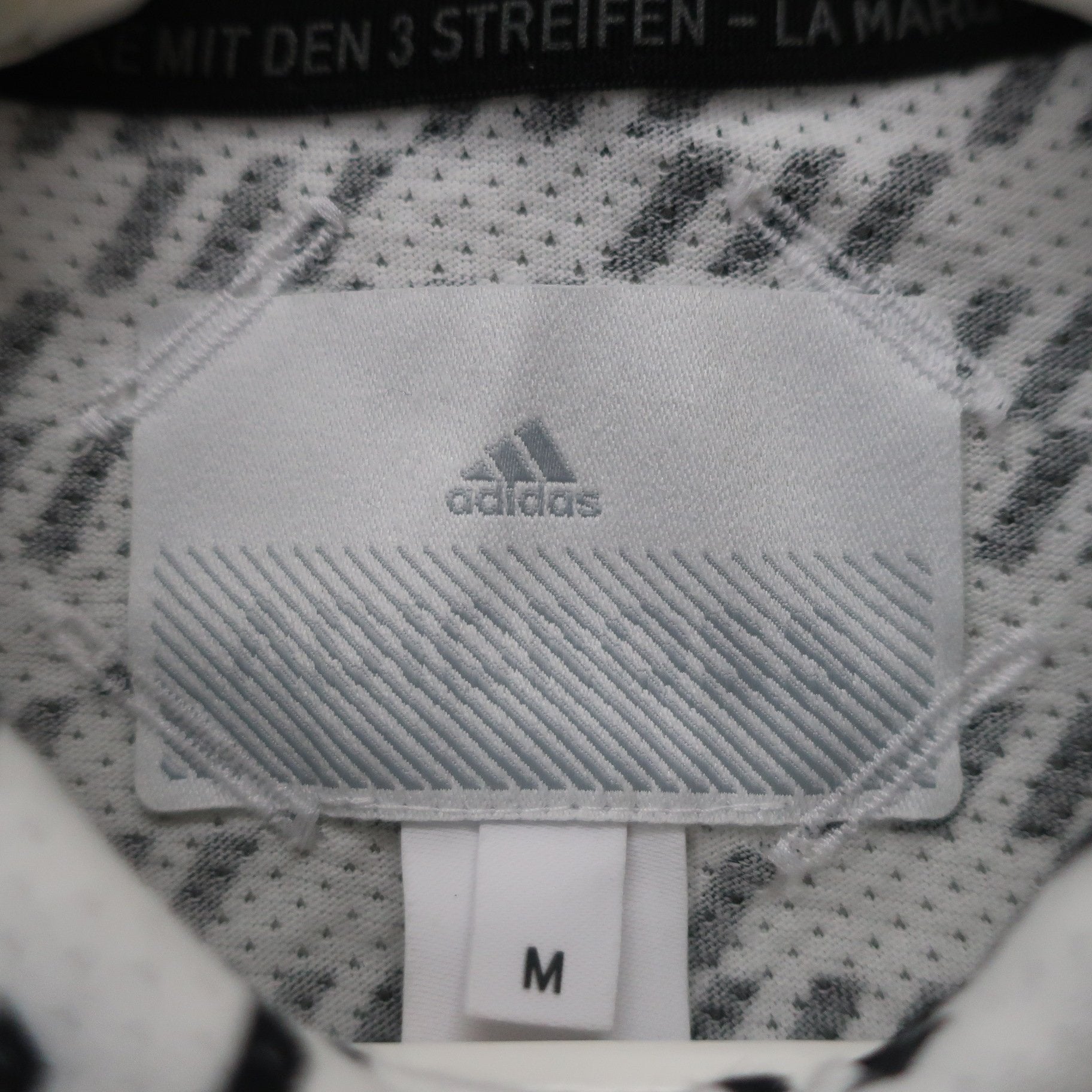 adidas(アディダス) ポロシャツ 白黒総柄 メンズ M A