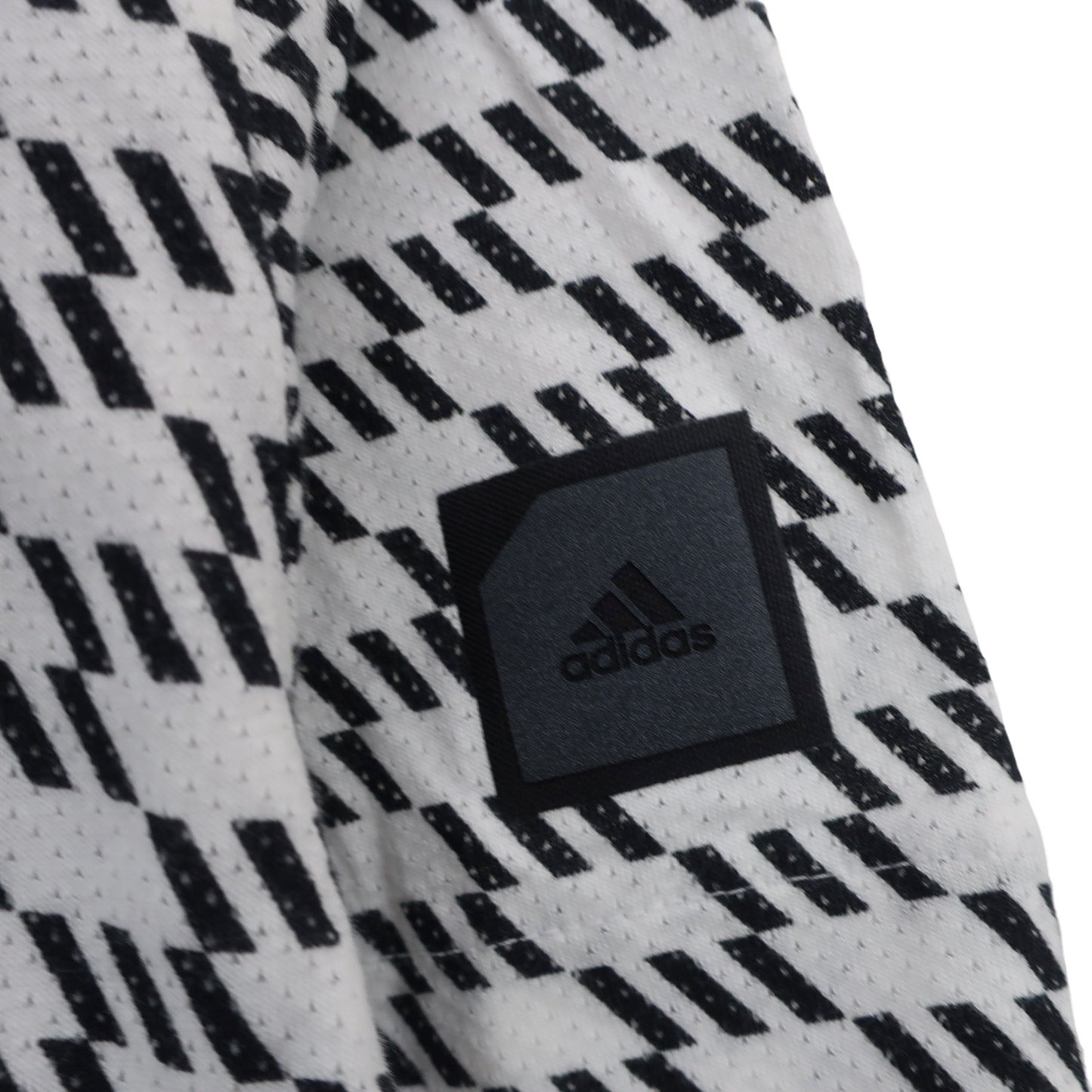adidas(アディダス) ポロシャツ 白黒総柄 メンズ M A