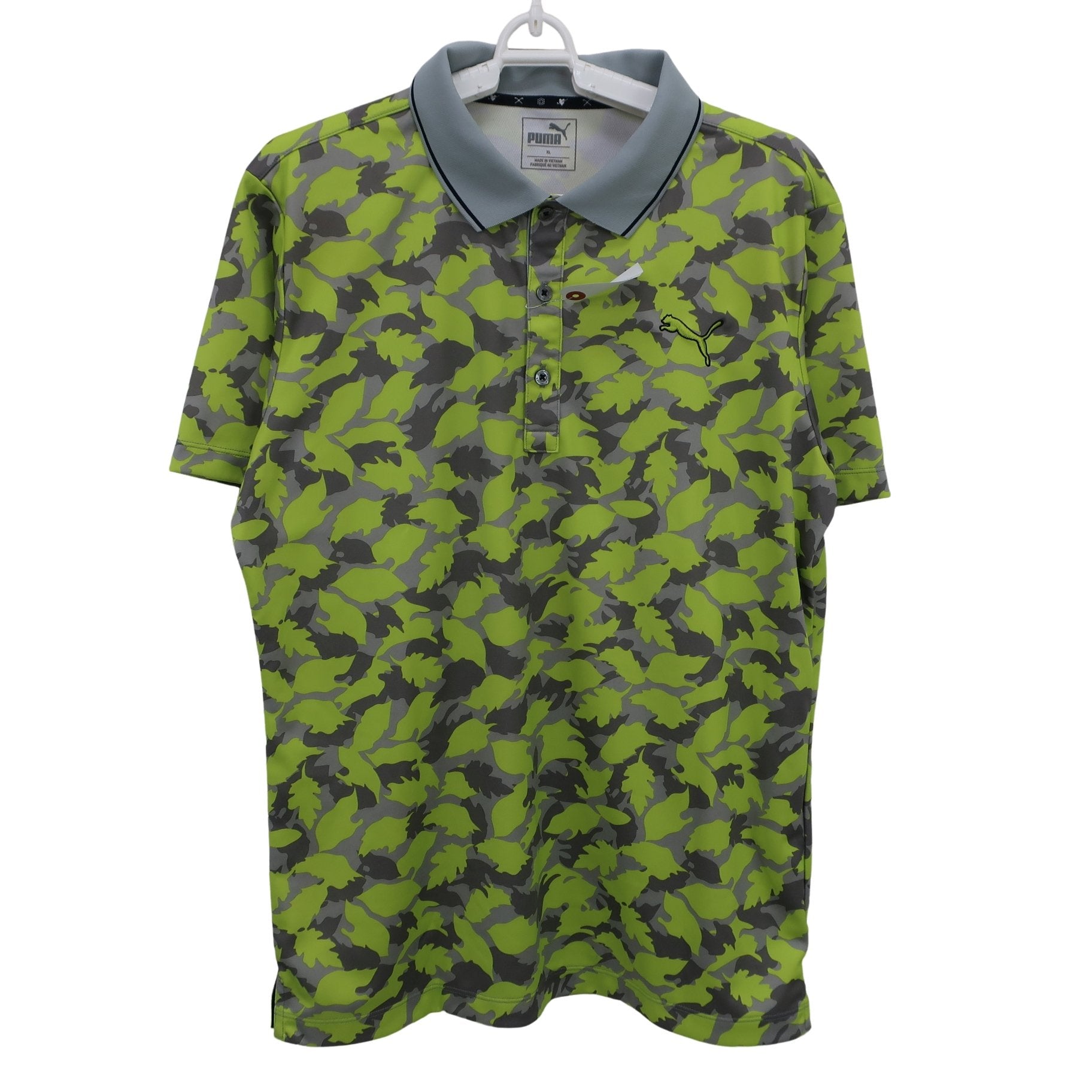 PUMA GOLF(プーマゴルフ) ポロシャツ グレー黄色 メンズ XL A