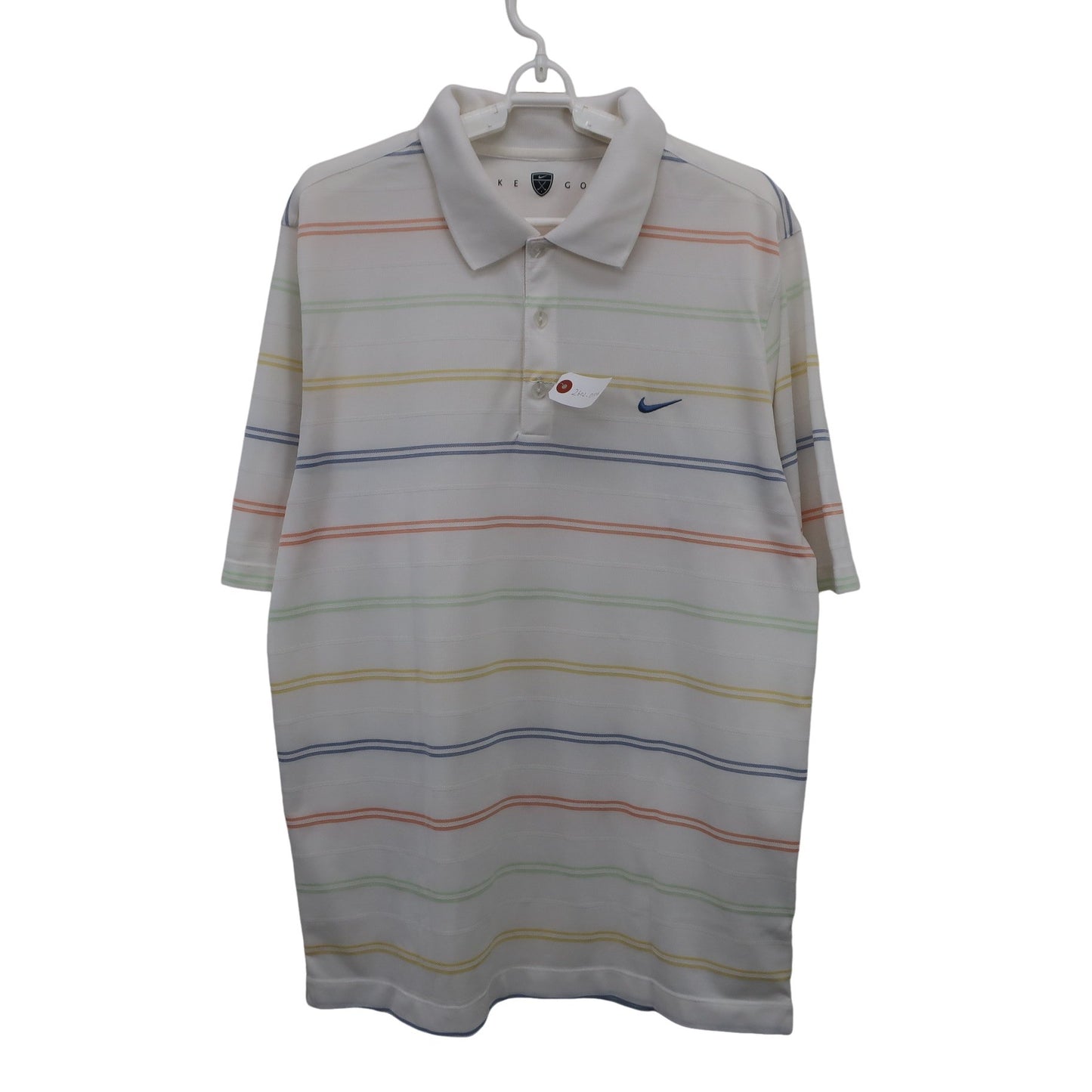 NIKE GOLF(ナイキゴルフ) ポロシャツ 白カラフルボーダー メンズ A