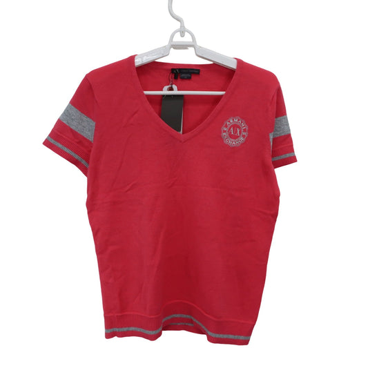 ARMANI EXCHANGE(アルマーニエクスチェンジ) 半袖ニットシャツ ピンク レディース M N