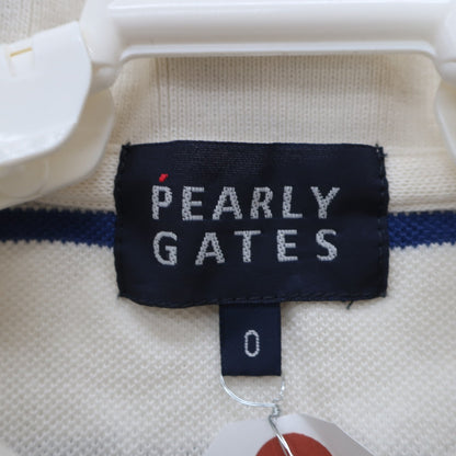 PEARLY GATES(パーリーゲイツ) ポロシャツ 白青ボーダー レディース 0 055-160252 B