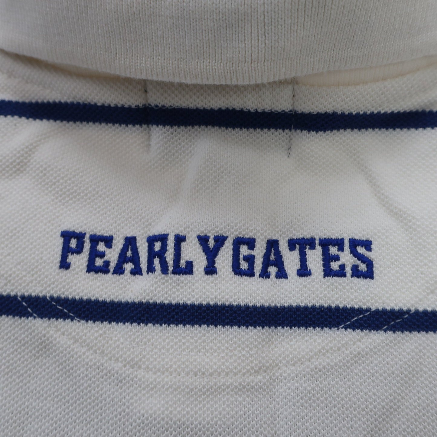 PEARLY GATES(パーリーゲイツ) ポロシャツ 白青ボーダー レディース 0 055-160252 B