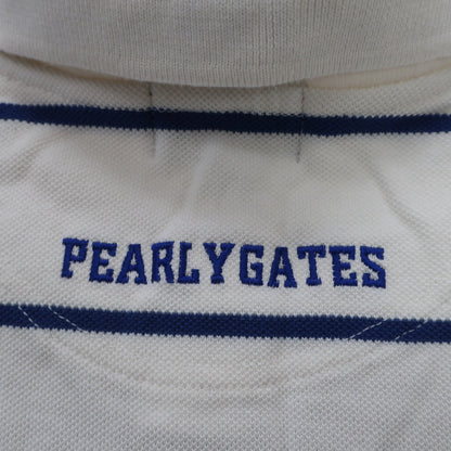 PEARLY GATES(パーリーゲイツ) ポロシャツ 白青ボーダー レディース 0 055-160252 B