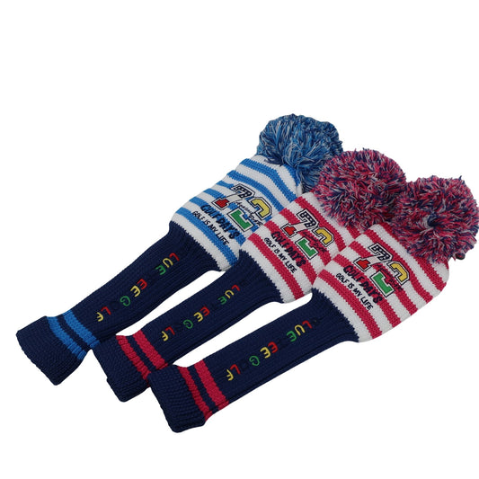 BLUE TEE GOLF1 ヘッドカバー3点セット ピンク / ブルー FW用 / UT用×2 A