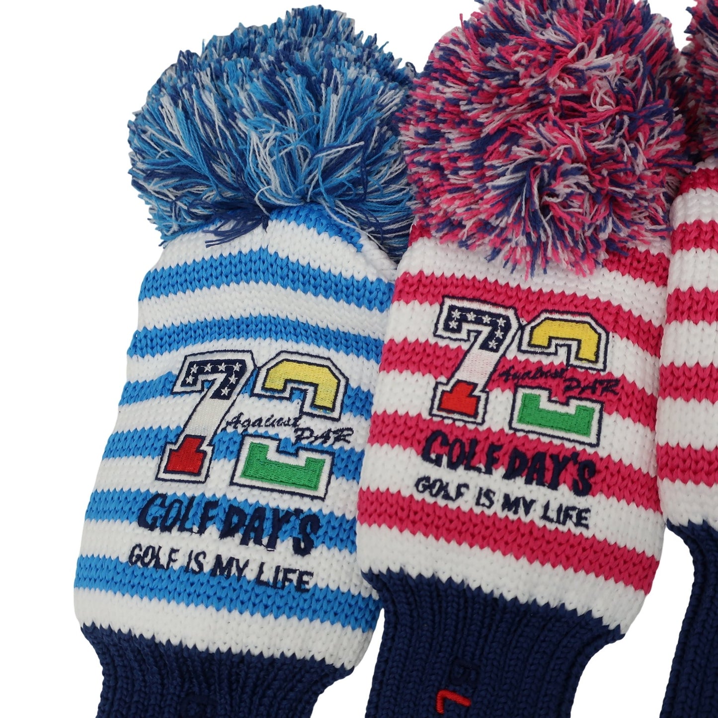 BLUE TEE GOLF1 ヘッドカバー3点セット ピンク / ブルー FW用 / UT用×2 A