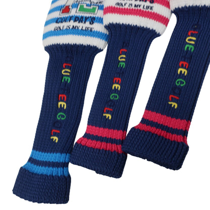 BLUE TEE GOLF1 ヘッドカバー3点セット ピンク / ブルー FW用 / UT用×2 A