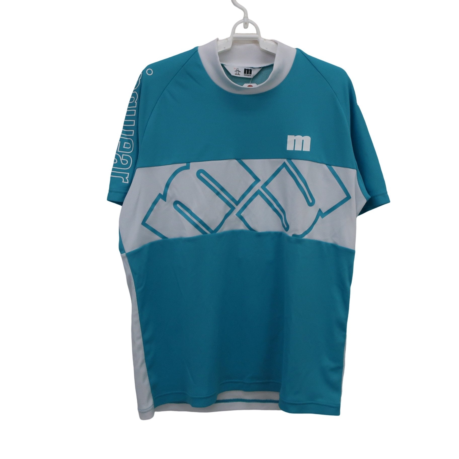 Munsingwear(マンシングウェア) 半袖モックネックシャツ 水色 メンズ LL A