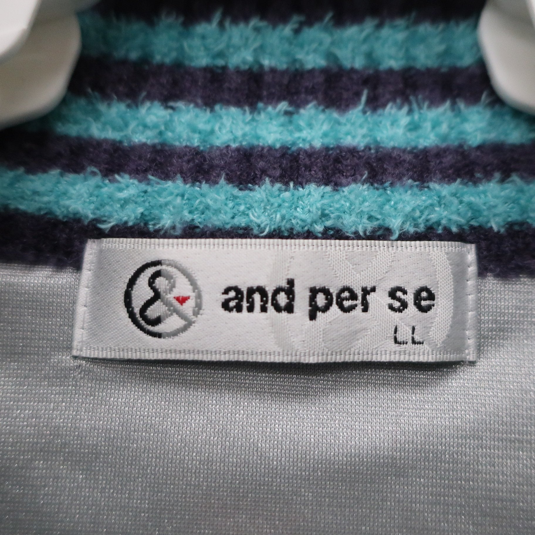 and per se(アンパスィ) フルジップニットジャケット パープル メンズ LL AMF2519A6 A