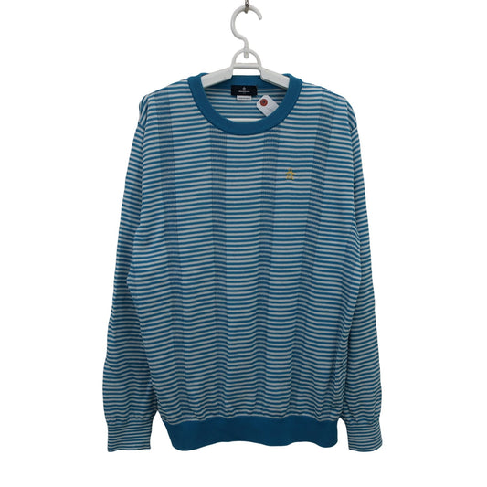 Munsingwear(マンシングウェア) セーター 水色白ボーダー メンズ LL A