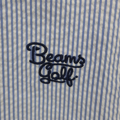 BEAMS GOLF(ビームスゴルフ) ポロシャツ 青白ストライプ レディース M B