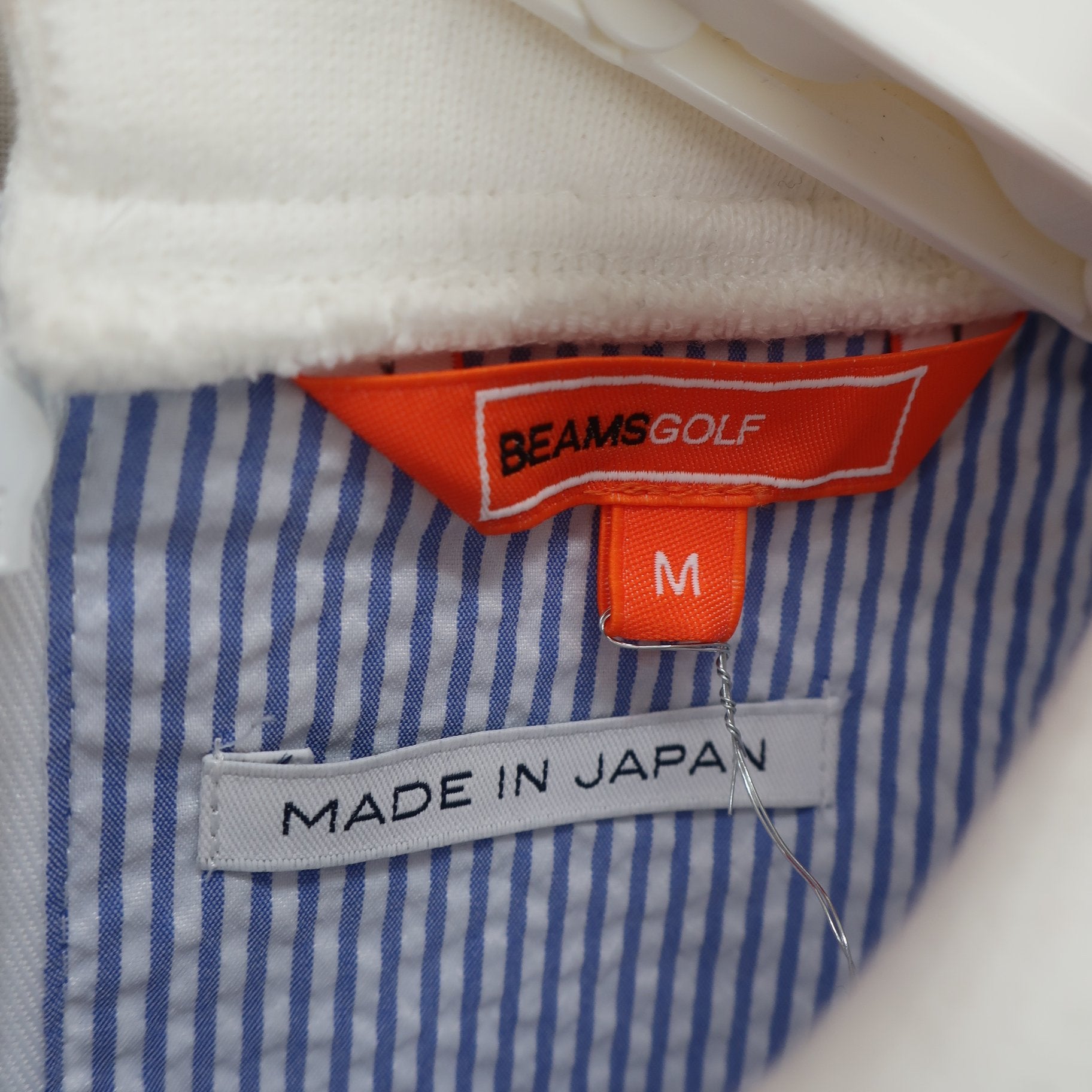BEAMS GOLF(ビームスゴルフ) ポロシャツ 青白ストライプ レディース M B