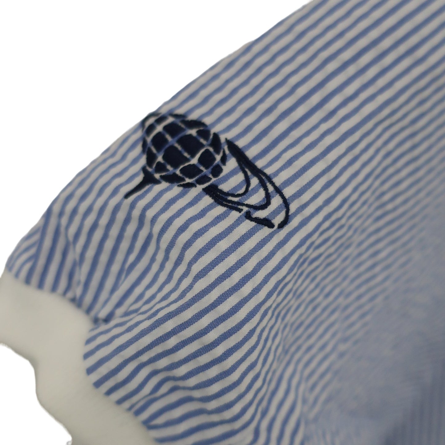 BEAMS GOLF(ビームスゴルフ) ポロシャツ 青白ストライプ レディース M B