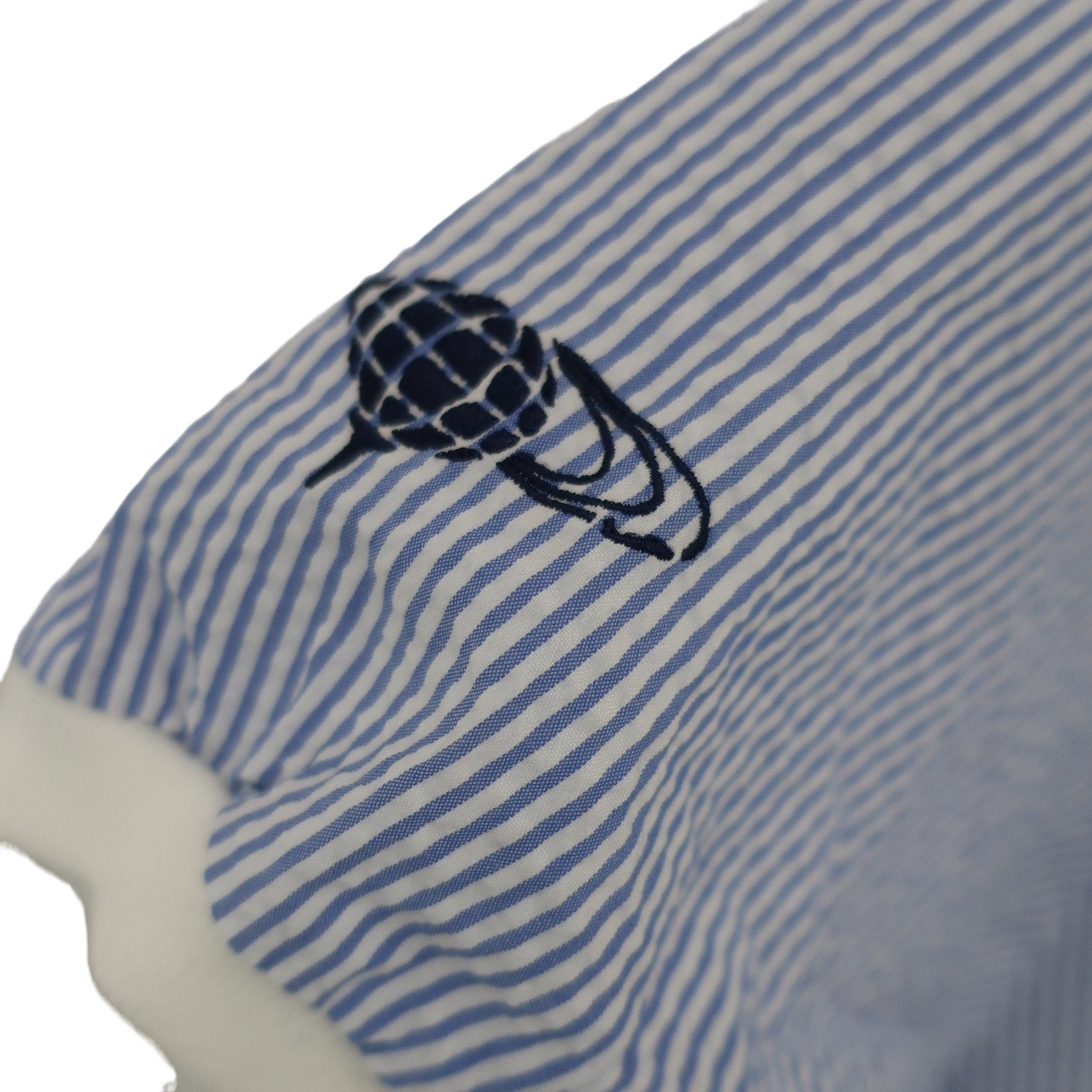 BEAMS GOLF(ビームスゴルフ) ポロシャツ 青白ストライプ レディース M B