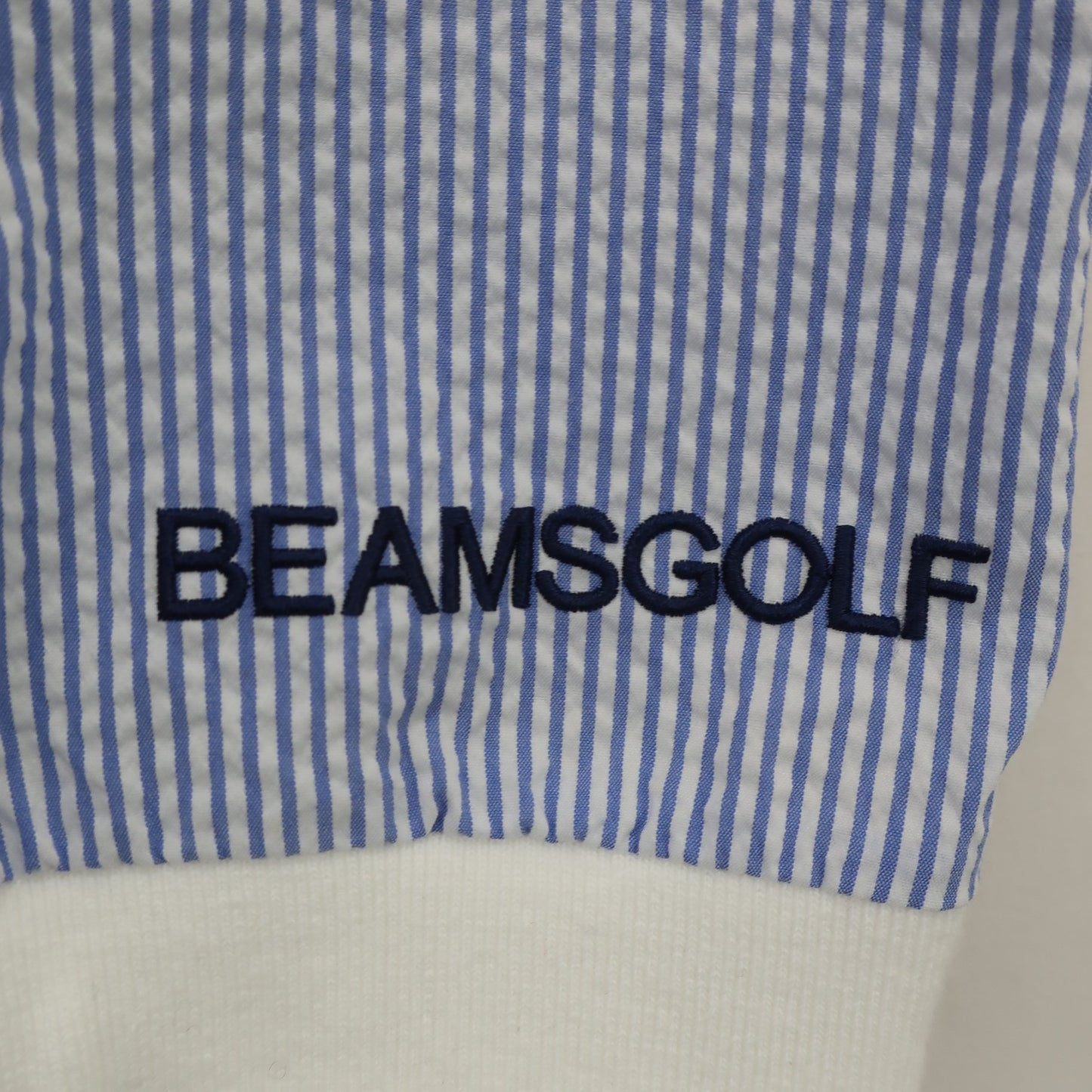 BEAMS GOLF(ビームスゴルフ) ポロシャツ 青白ストライプ レディース M B