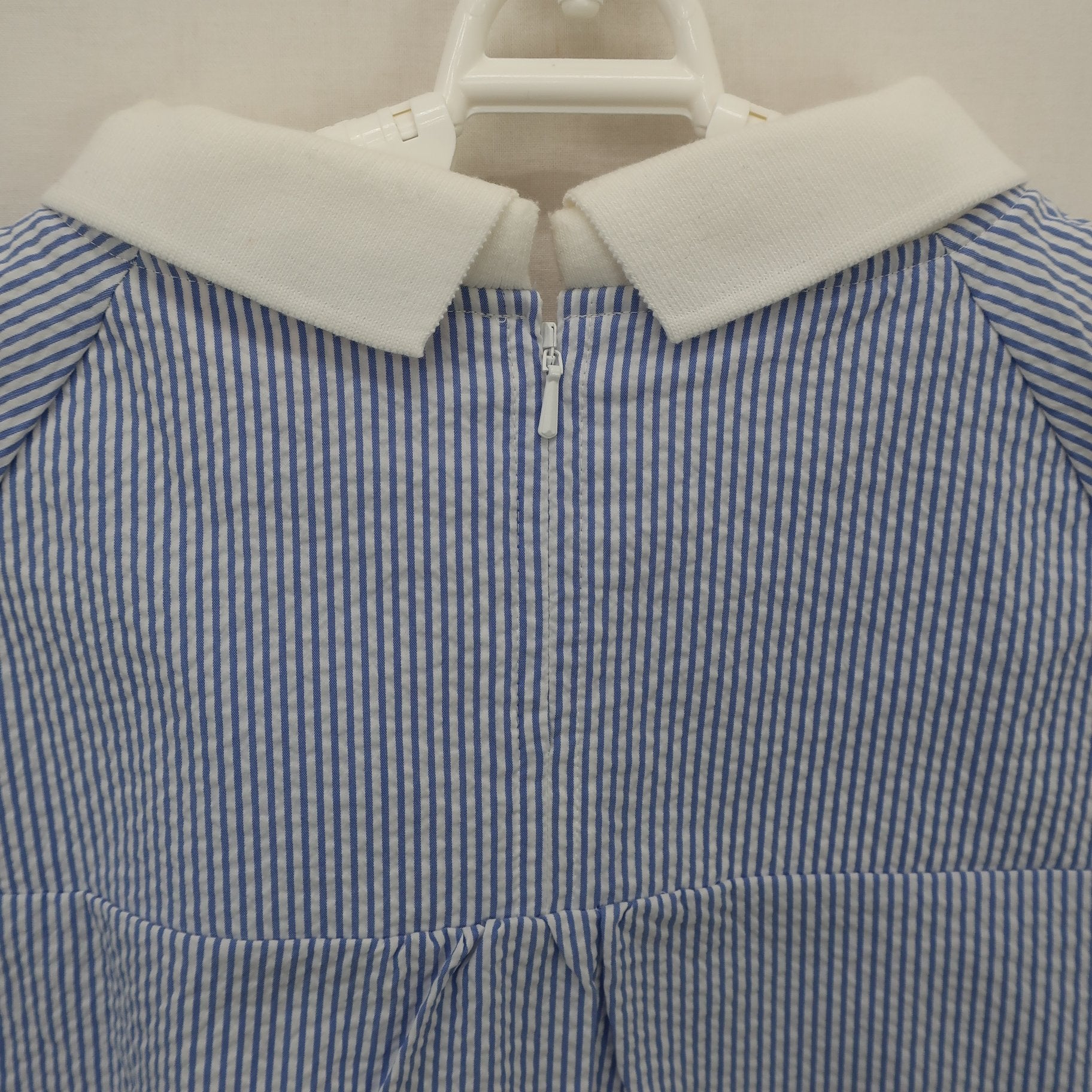 BEAMS GOLF(ビームスゴルフ) ポロシャツ 青白ストライプ レディース M B
