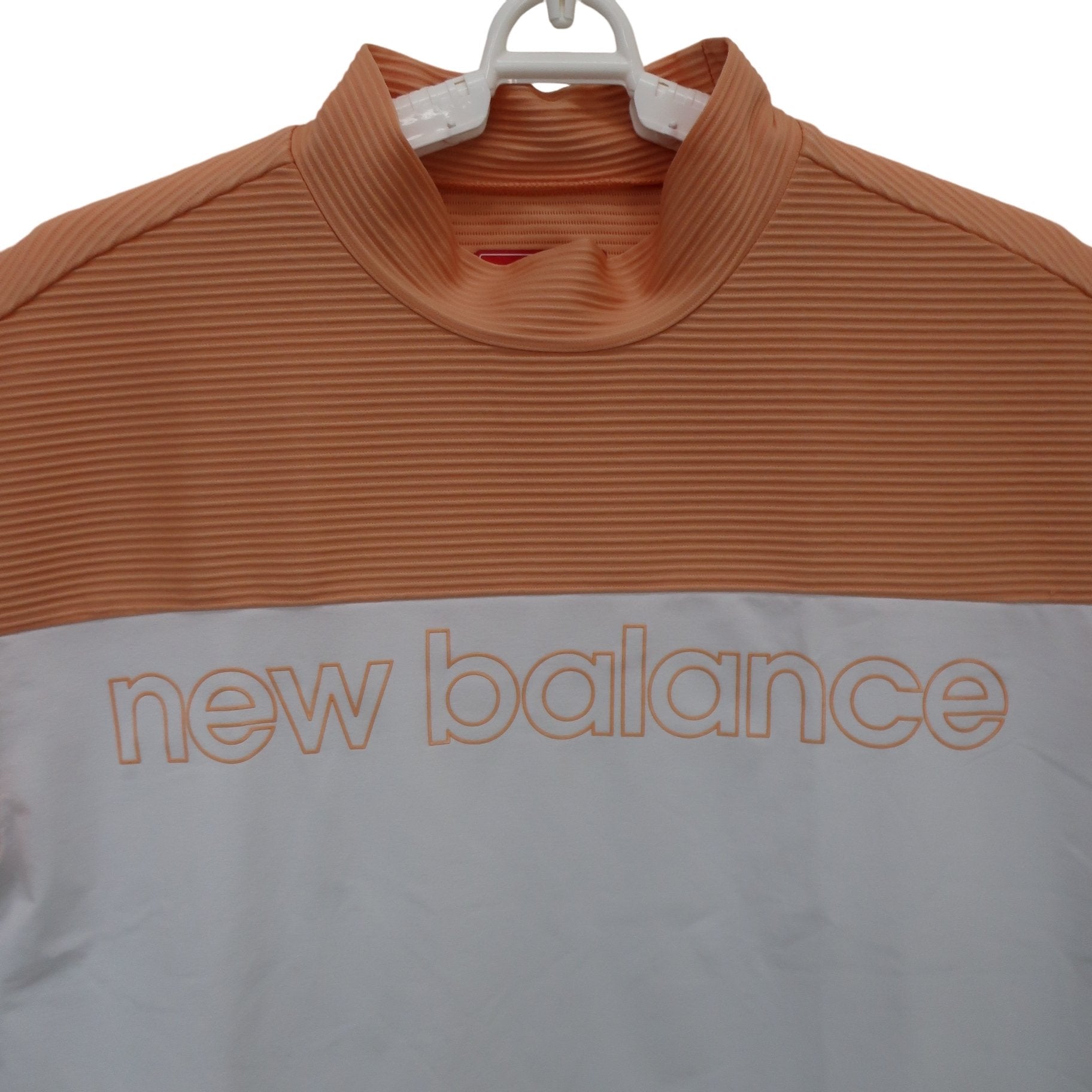 New Balance golf(ニューバランスゴルフ) 半袖モックネックシャツ オレンジ×ホワイト レディース 2 012-2166503 A