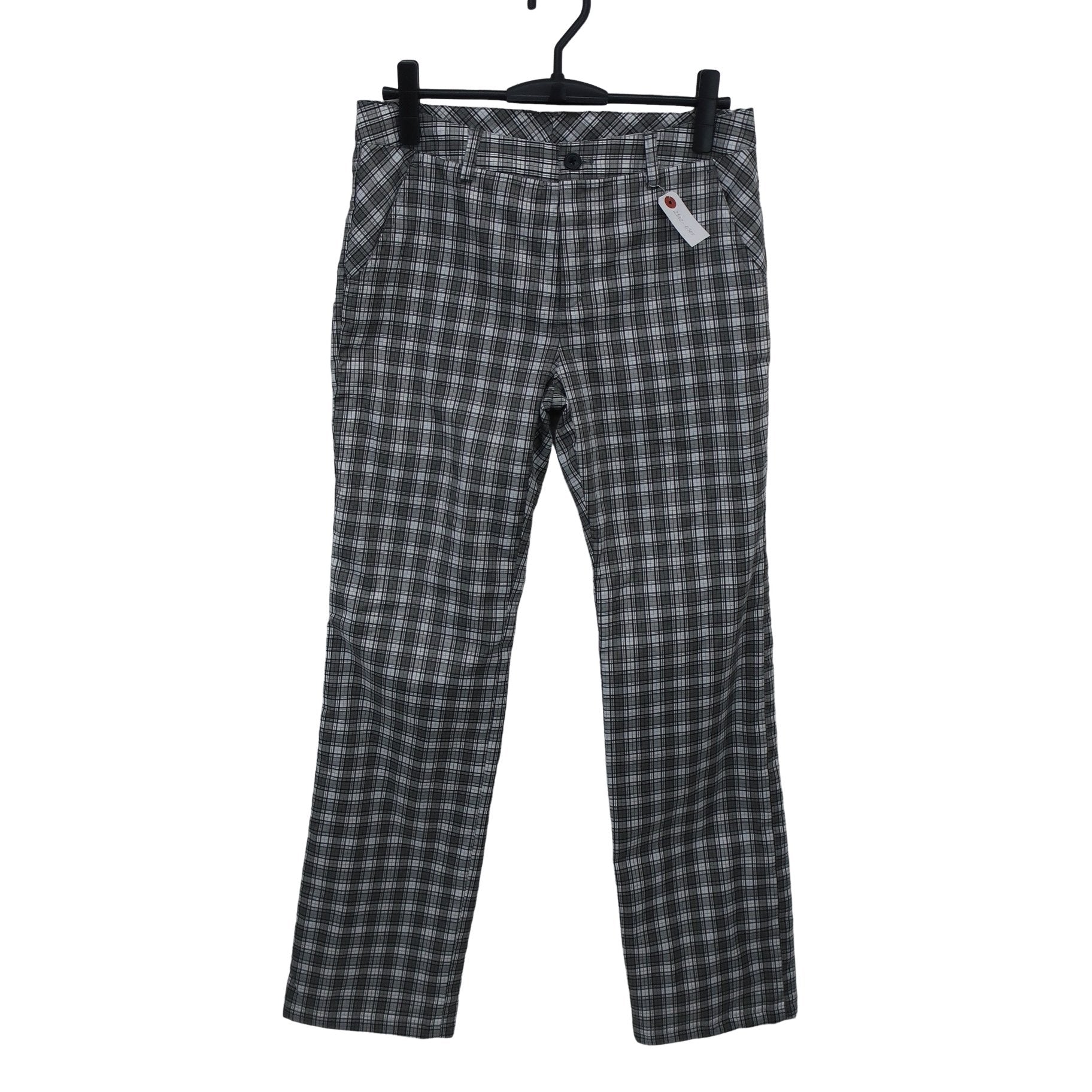 adidas1 ナイロンパンツ グレー系チェック レディース L/G A