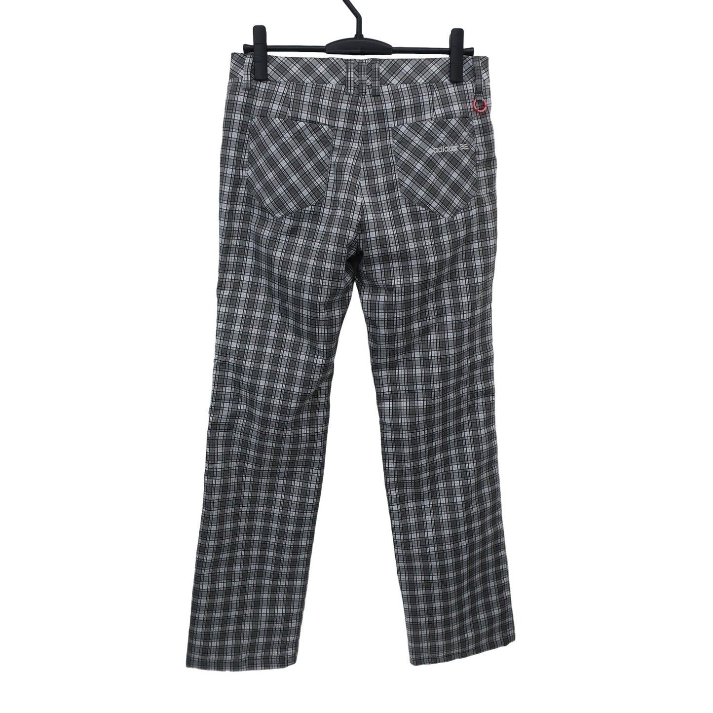 adidas1 ナイロンパンツ グレー系チェック レディース L/G A