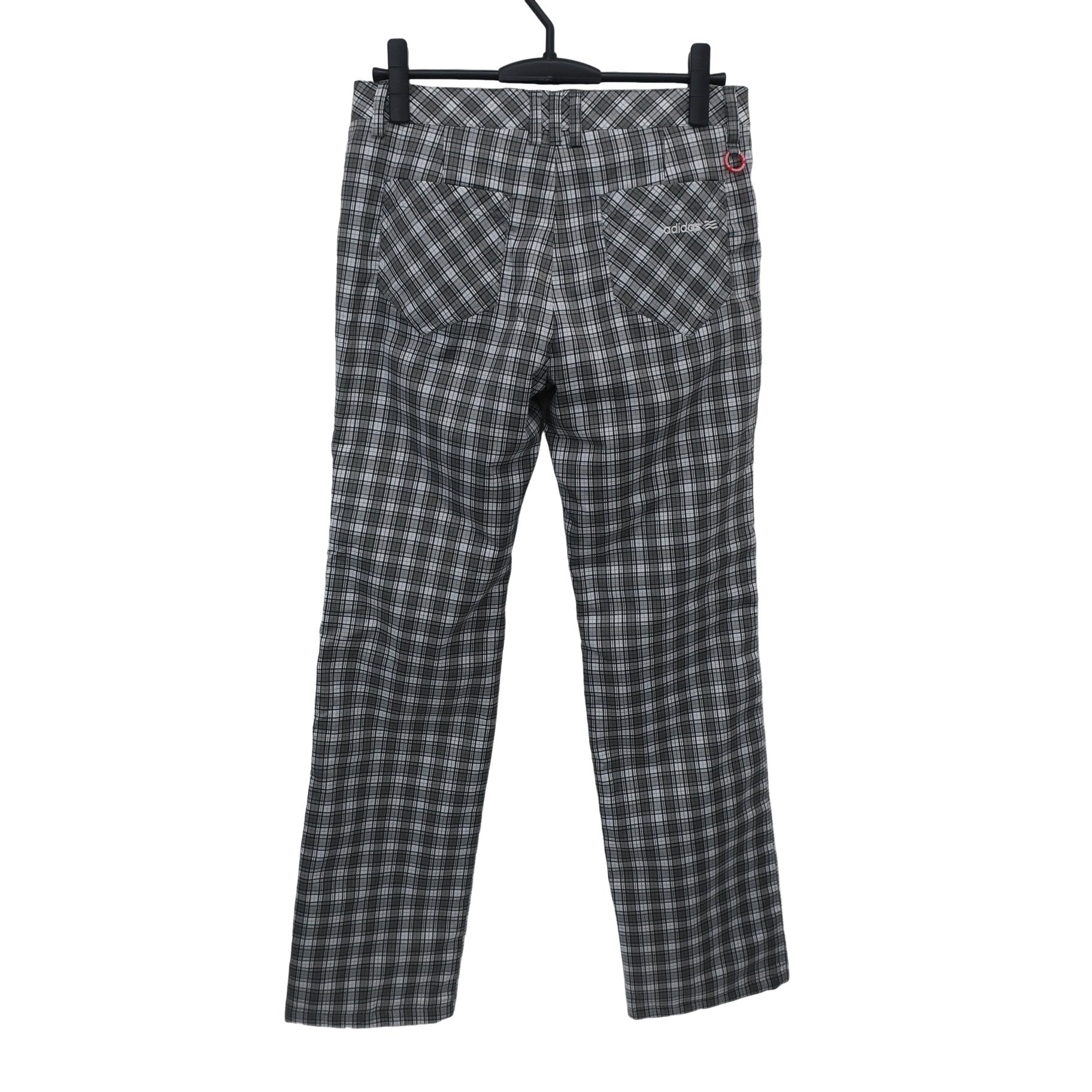 adidas1 ナイロンパンツ グレー系チェック レディース L/G A