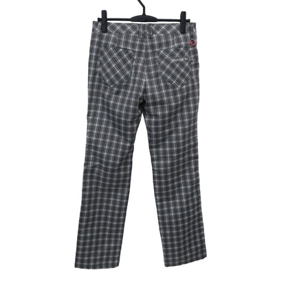 adidas1 ナイロンパンツ グレー系チェック レディース L/G A