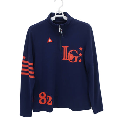 le coq sportif(ルコックスポルティフ) 長袖ハーフジップシャツ ネイビー レディース LL B
