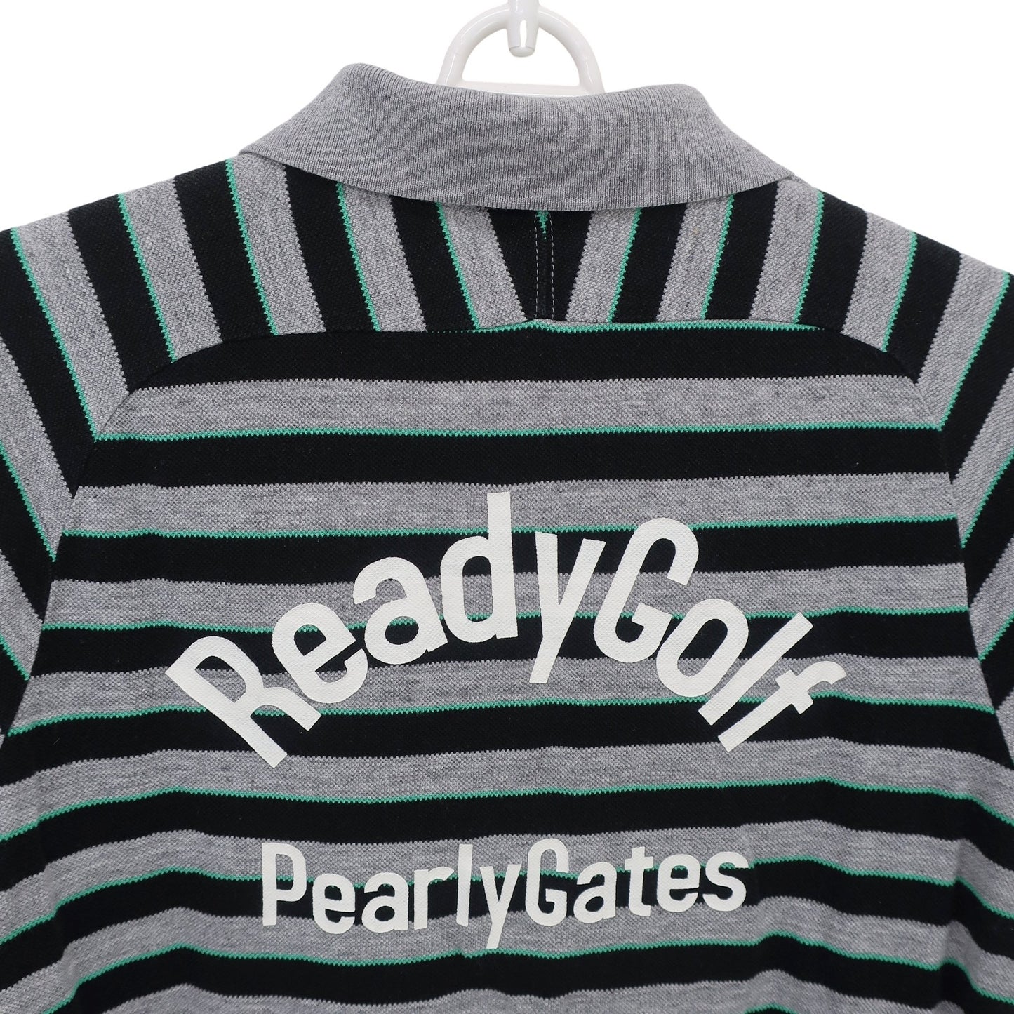 PEARLY GATES(パーリーゲイツ) ポロシャツ グレー黒ボーダー レディース 2 055-160364 B