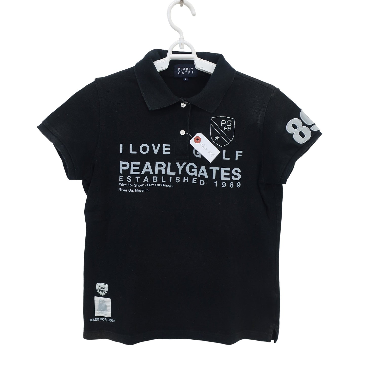 PEARLY GATES(パーリーゲイツ) ポロシャツ 黒 レディース 2 055-260869 B