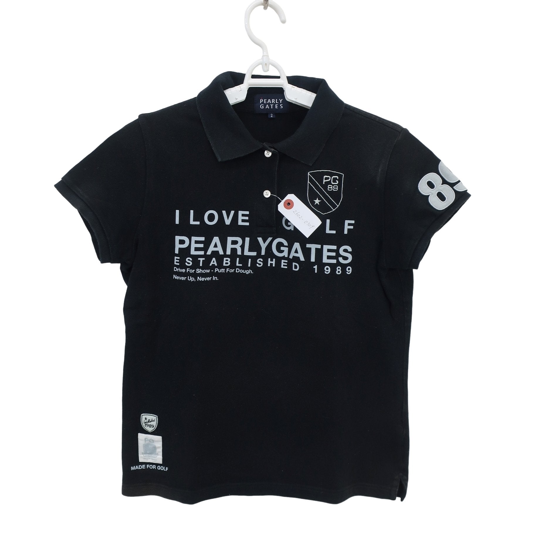 PEARLY GATES(パーリーゲイツ) ポロシャツ 黒 レディース 2 055-260869 B