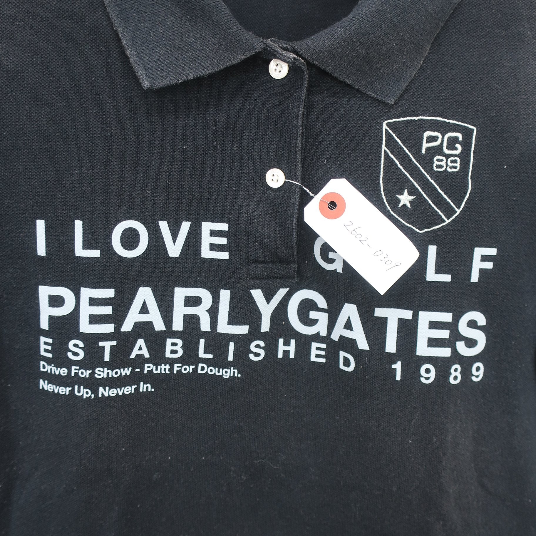 PEARLY GATES(パーリーゲイツ) ポロシャツ 黒 レディース 2 055-260869 B