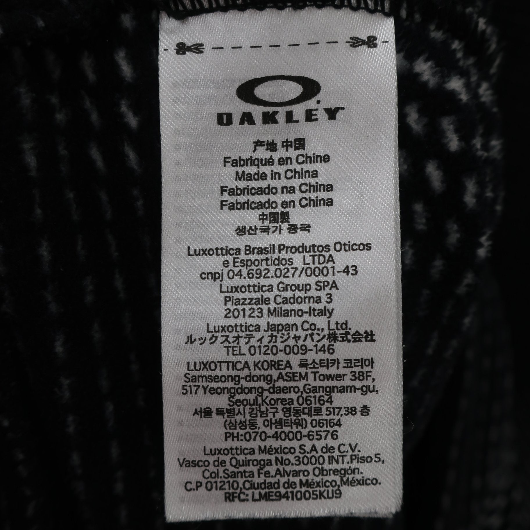 OAKLEY(オークリー) ハイネックシャツ 黒白総柄 メンズ M A