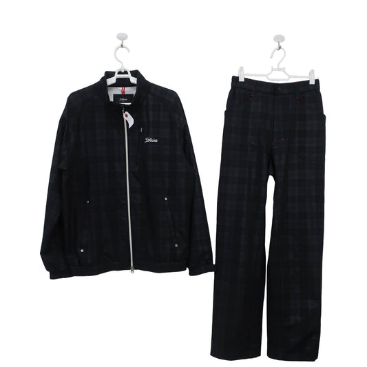 Titleist(タイトリスト) フルジップブルゾン&パンツ セットアップ 黒チェック メンズ M A
