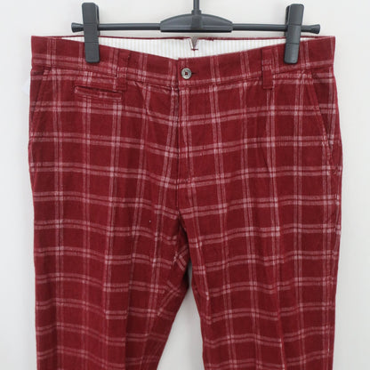 ZOY1 パンツ 赤系チェック メンズ 85 A