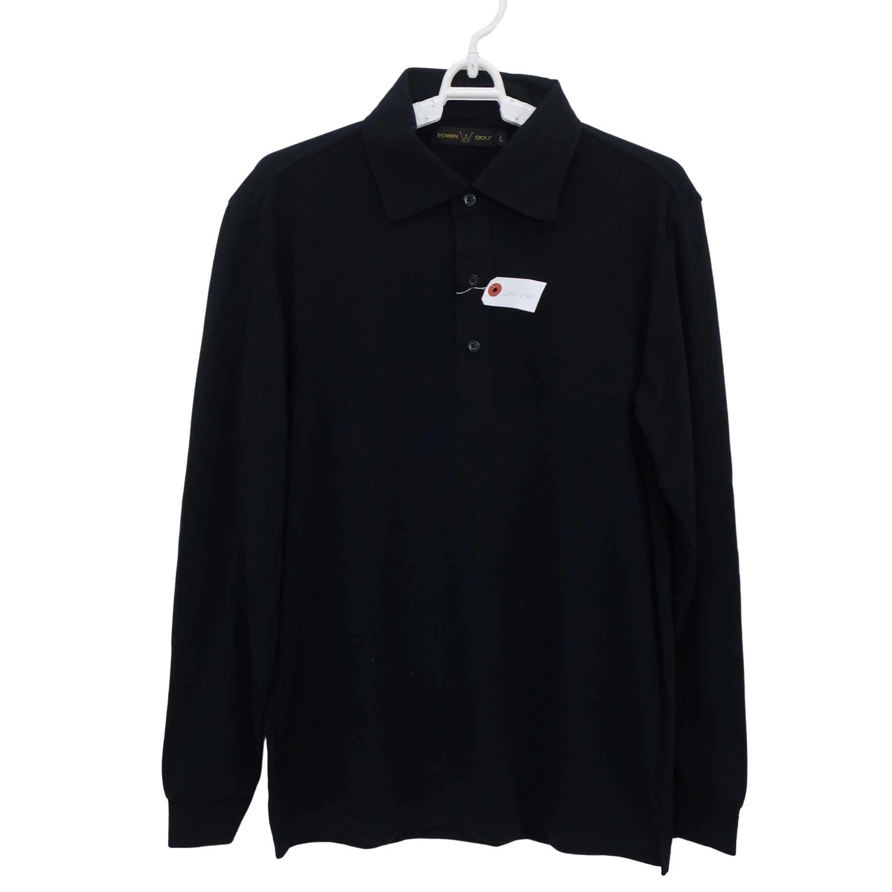 EDWIN GOLF(エドウィンゴルフ) 長袖ポロシャツ 黒 メンズ L A