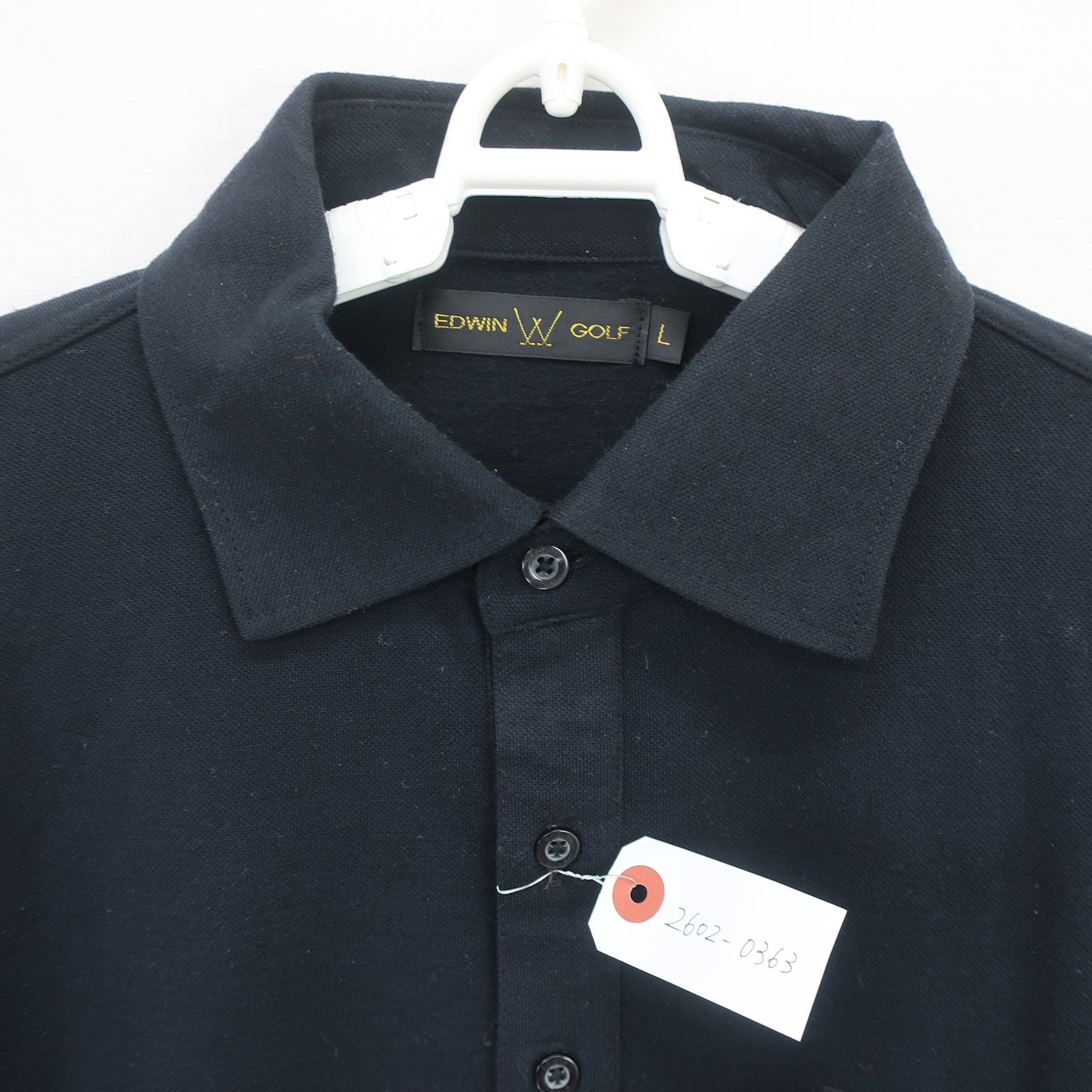 EDWIN GOLF(エドウィンゴルフ) 長袖ポロシャツ 黒 メンズ L A