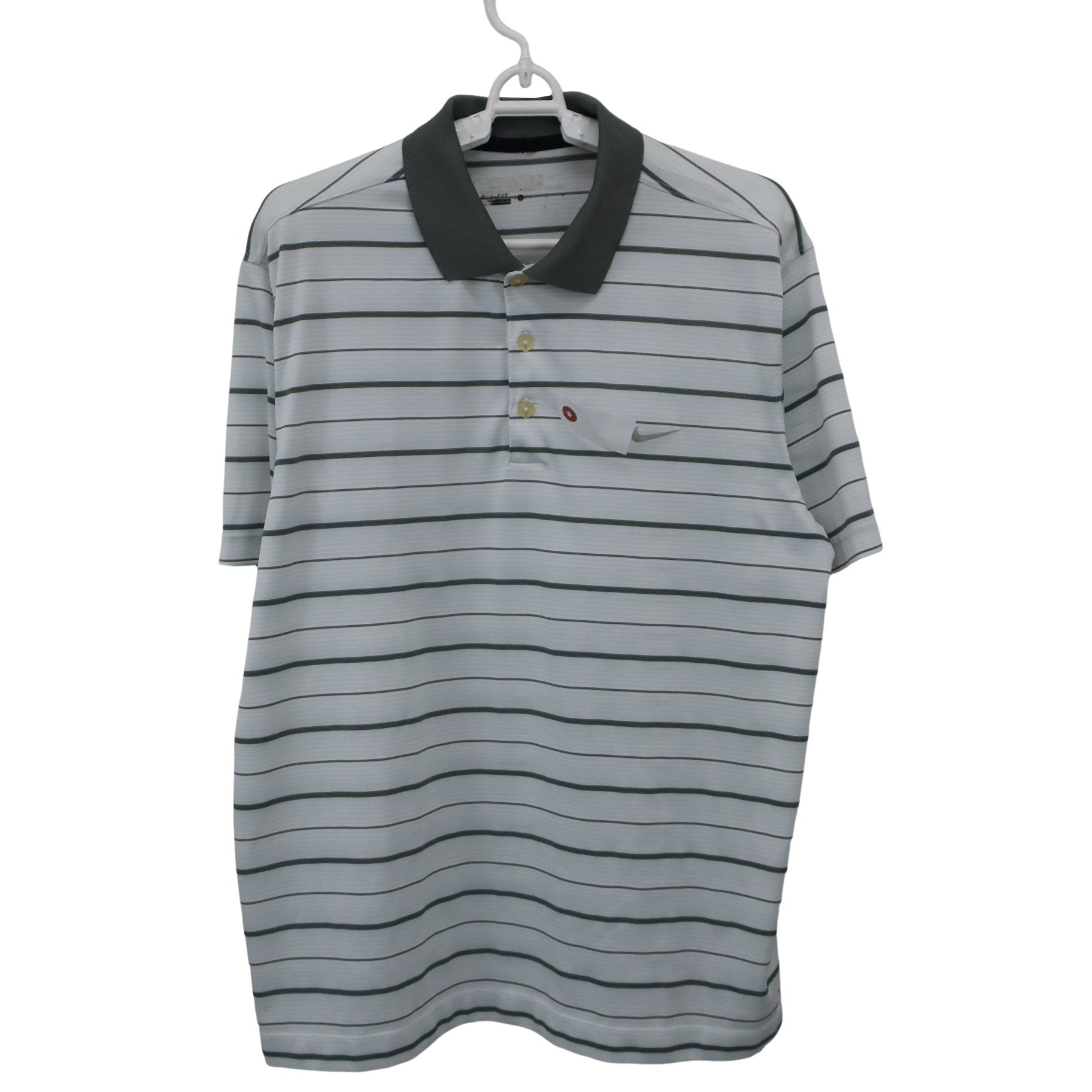 NIKE GOLF(ナイキゴルフ) ポロシャツ 白グレーボーダー メンズ L B