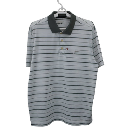 NIKE GOLF(ナイキゴルフ) ポロシャツ 白グレーボーダー メンズ L B