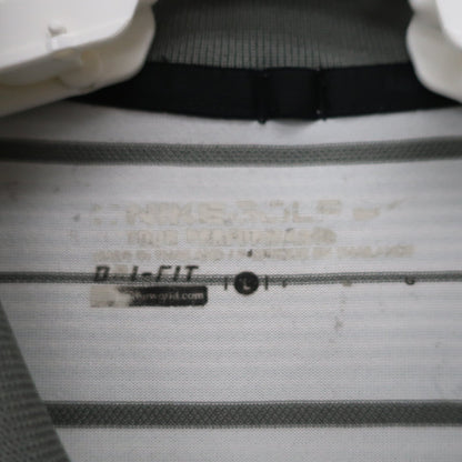 NIKE GOLF(ナイキゴルフ) ポロシャツ 白グレーボーダー メンズ L B