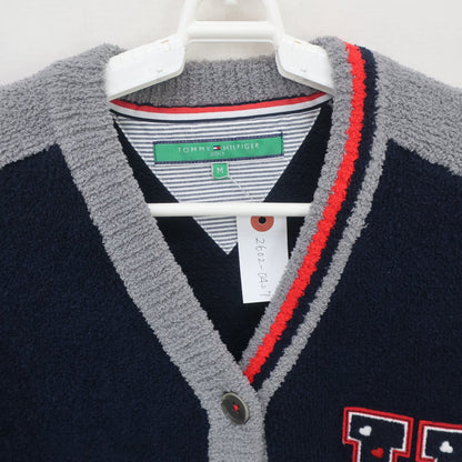 TOMMY HILFIGER GOLF(トミーヒルフィガーゴルフ) ボアカーディガン グレーネイビー レディース M A