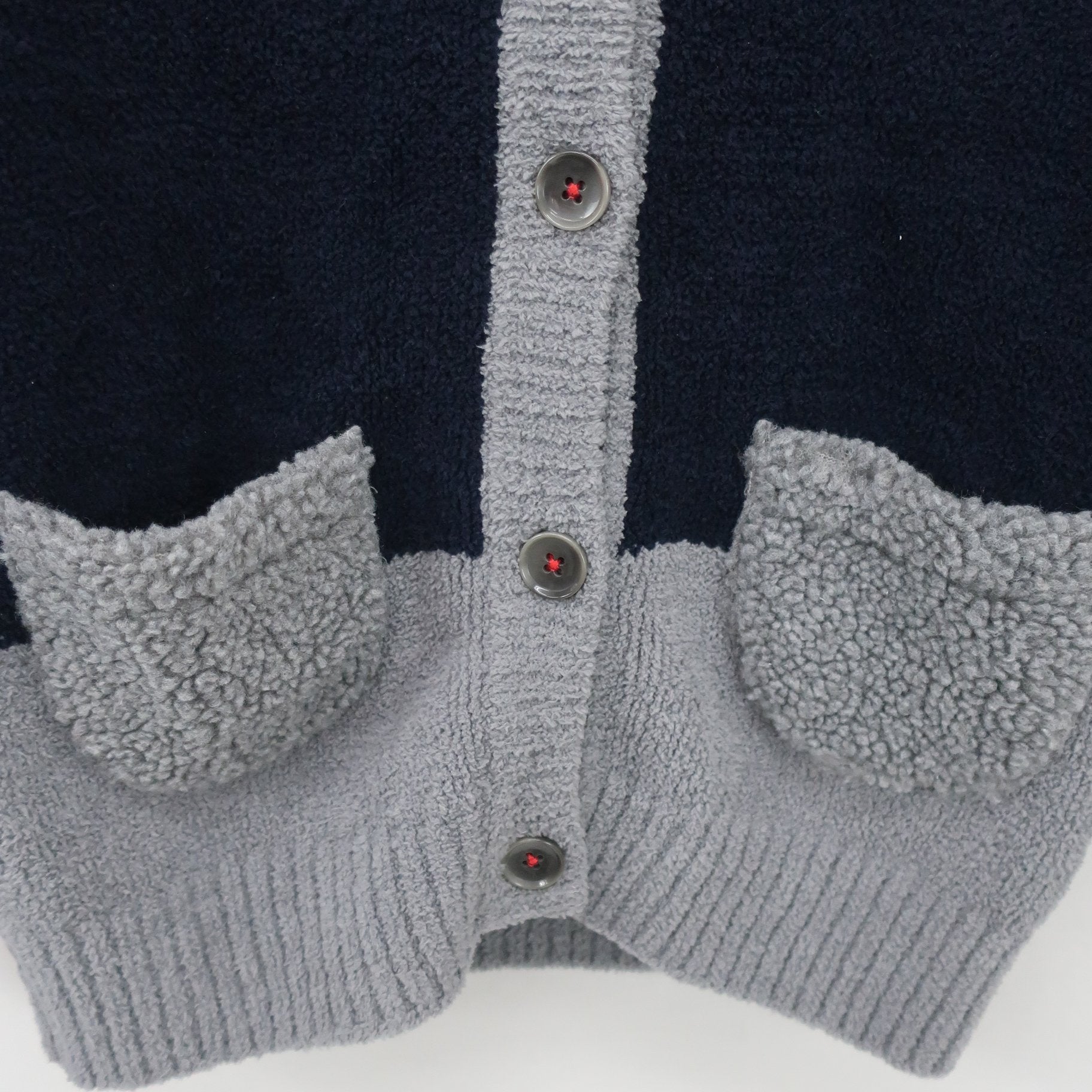 TOMMY HILFIGER GOLF(トミーヒルフィガーゴルフ) ボアカーディガン グレーネイビー レディース M A