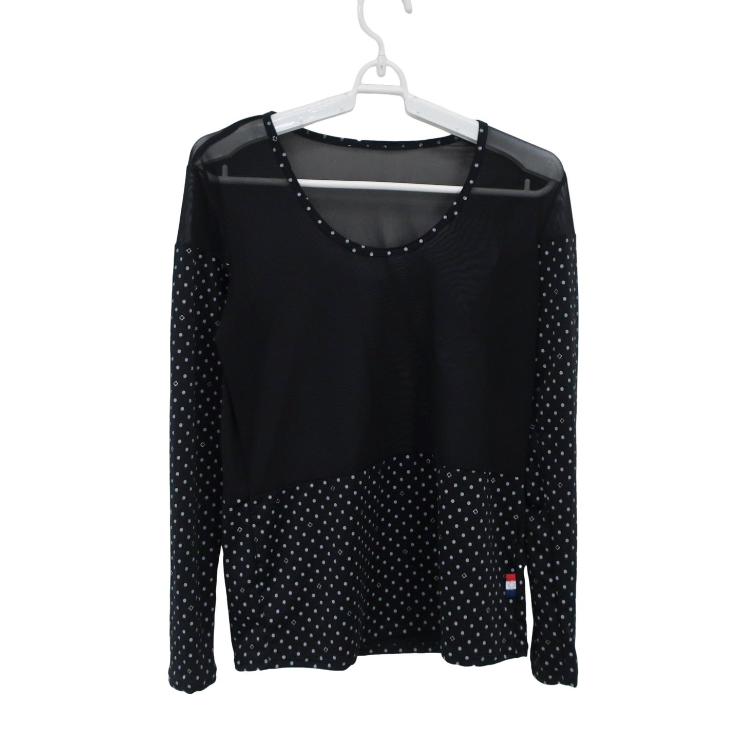 marie claire sport(マリ・クレール・スポーツ) アンダーシャツ 黒白ドット柄 レディース M A