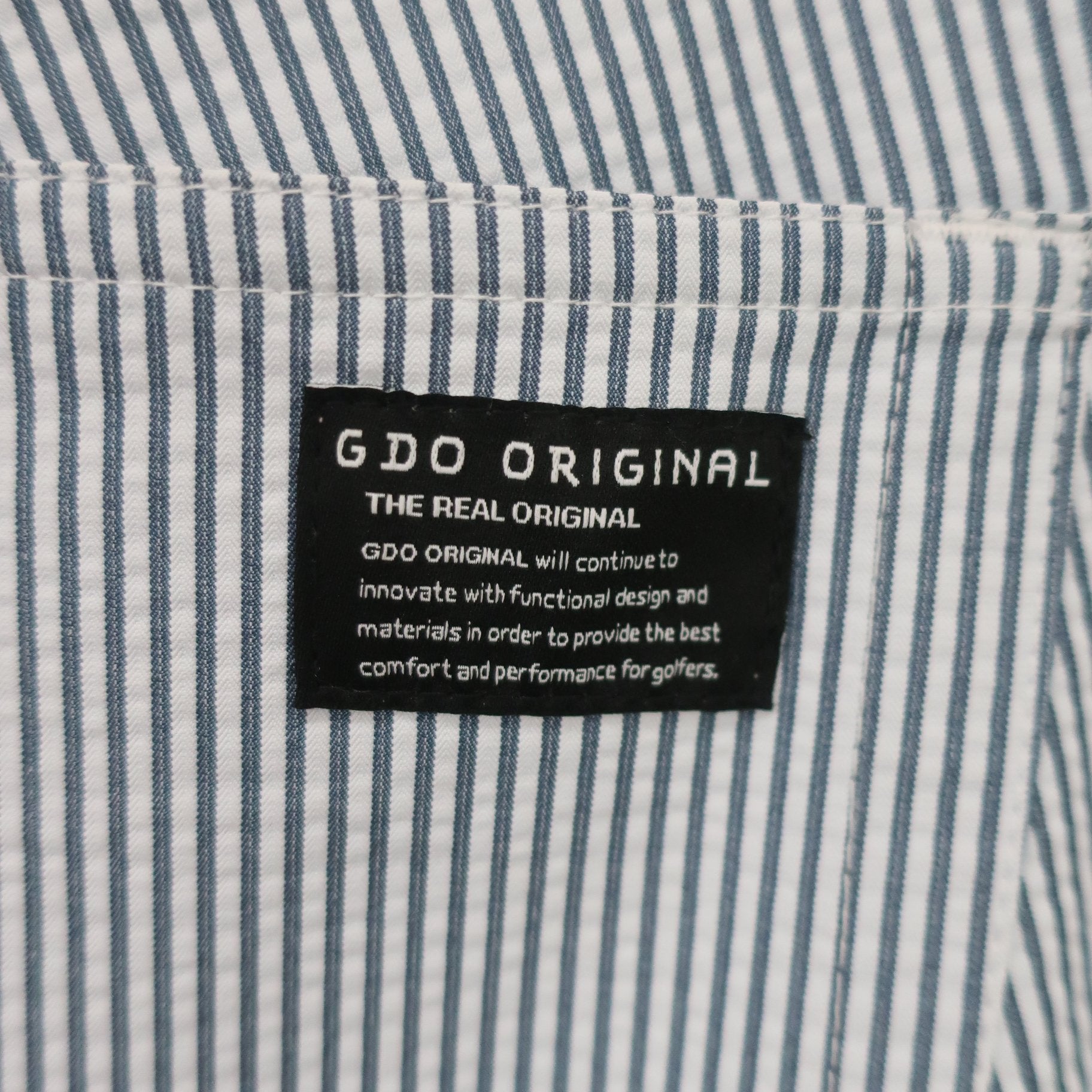 GDO ORIGINAL1 パンツ 白グレーストライプ メンズ 5 A