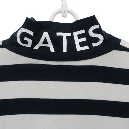PEARLY GATES(パーリーゲイツ) ハイネックシャツ 白ネイビーボーダー メンズ 4 053-0166103 B